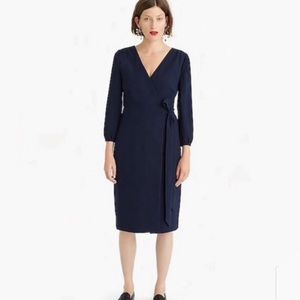 NWT J. Crew Wrap dress in 365 crepe Navy